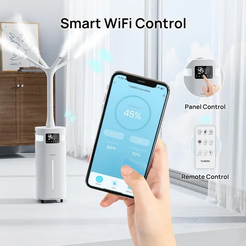 Vista 4 de TURBRO Humidificador comercial, habilitado para WiFi, vaporizador de aire ultrasónico de 5.3 galones/20L para habitaciones grandes de hasta 2000