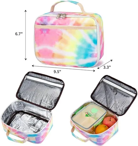 Vista 3 de CAMTOP Juego de morral y lonchera para niñas de preescolar y primaria, Teñido amarillo., S, Viajar