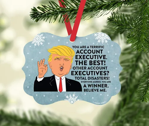 Vista 2 de Andaz Press Presidente Donald Trump Fancy Frame Recuerdo Adorno de Navidad Regalo de broma Ejecutivo de Cuenta, 1 paquete, Divertidas Ideas
