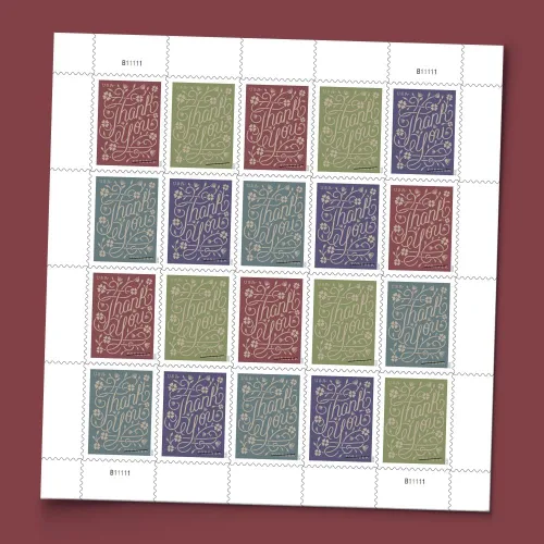Vista 5 de USPS Thank You (Hoja de 20) Sellos Postage Forever 2020 Scott #5519-5522