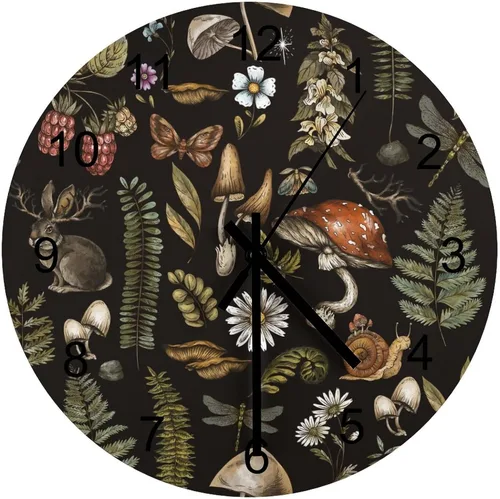 Vista 21 de Reloj de Pared de Flores Silencioso Sin Tictac Operado por Batería, Caricatura de los 70s Linda Flor Abstracta Pastel Margarita Reloj Floral