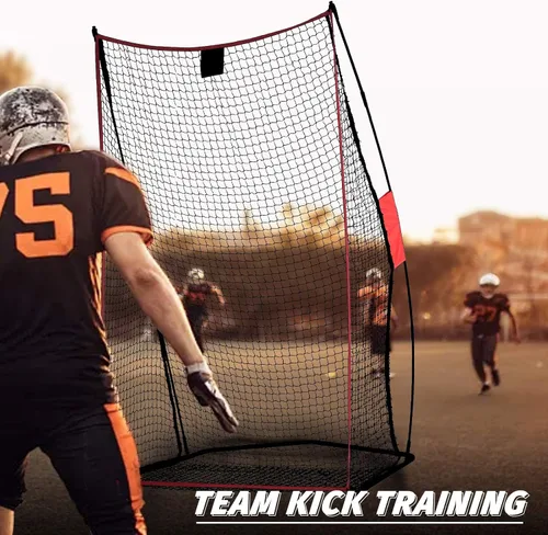 Vista 5 de Football Kicking Cage Net - Heavy Duty Portable Training Net with Steel Frame for Backyard Indoor Outdoor Field Goal Training & Punting Passing