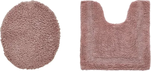 Vista 499 de Better Trends - Juego de 2 alfombras de baño 100% algodón, extra suaves, con borlas, de 17" x 24", alfombra de baño superabsorbente y reversible
