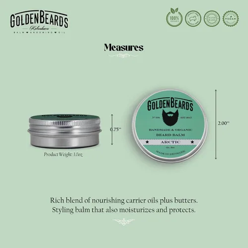 Vista 4 de Bálsamo de Barba – Arctic orgánico – 1 fl oz, 100% natural Hidratar la barba y la piel, el perfecto productos de aseo para hombre, barba dorado