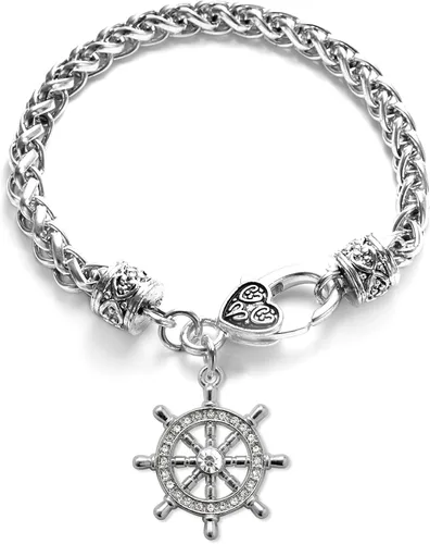 Vista 23 de Inspired Silver - Pulsera de plata con dije personalizado y circonitas cúbicas.