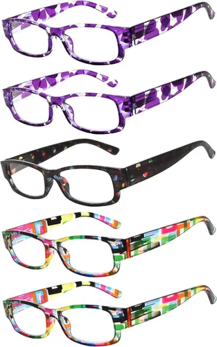 Vista 15 de OWL 5 pares de lentes de lectura de moda para mujer, bisagra de primavera
