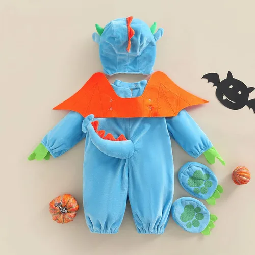 Vista 5 de Disfraz de tigre para bebés y niñas disfraz de tigre para Halloween Acción de Gracias Navidad dibujos animados animales de tigre trajes de cosplay
