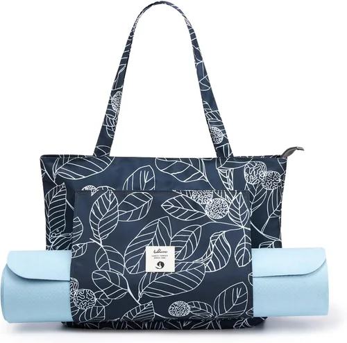Vista 13 de Bolsas de yoga WLLWOO WLLWOO para mujeres con porta-mats de yoga, bolsa de lona para llevar, para pilates, para el hombro, para viajes, oficina