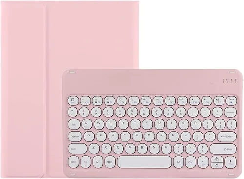 Vista 9 de Bonita funda de teclado compatible con iPad de 9ª, 8ª, 7ª generación de 10.2 pulgadas, Air 3ª generación/Pro de 10.5 pulgadas, funda de teclado rojo