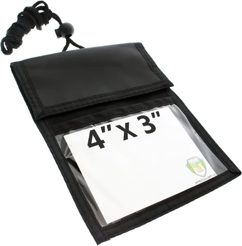 Vista 6 de Specialist ID Paquete de 2 carteras para pasaporte de viaje, ventana de exhibición de 4 x 3, cordón ajustable con ranuras para bolígrafo y 3