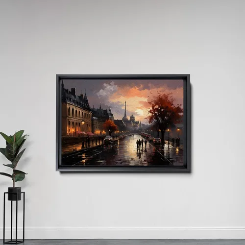 Vista 5 de Eiffel Tower painting, Eiffel Tower wall art, depiction of the Eiffel Tower at night in brilliance
