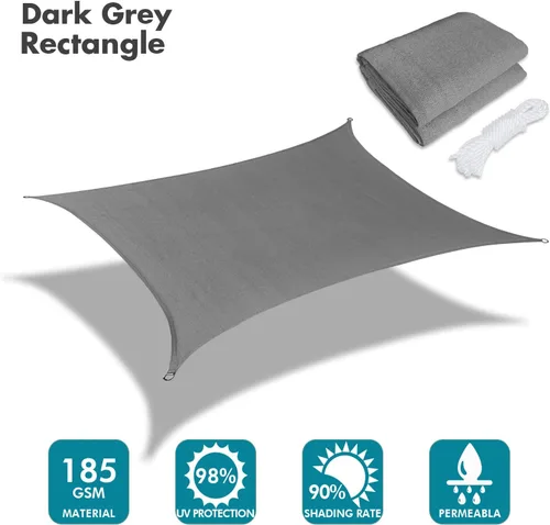 Vista 2 de KANAGAWA Toldo cuadrado de 6 x 6 pies, color gris oscuro, tamaño personalizado, 185GMS KW1212, con bloqueo UV, para patio y jardín