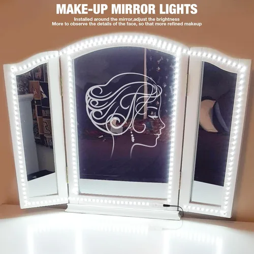 Vista 8 de Kit de Luces LED para Espejo de Tocador, 13 pies/4M 240 LEDs Luz de Espejo de Tocador de Maquillaje para Juego de Mesa de Tocador de Maquillaje