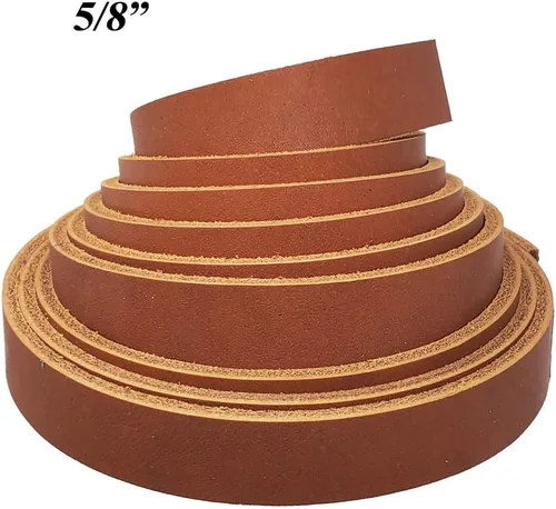 Vista 5 de Tiras de cuero 1.25 pulgadas de ancho – Miel Waxy Latigo tira de cuero hasta 96 pulgadas de largo – 6-7 oz (0.094 – 0.110 in) de piel Pitka