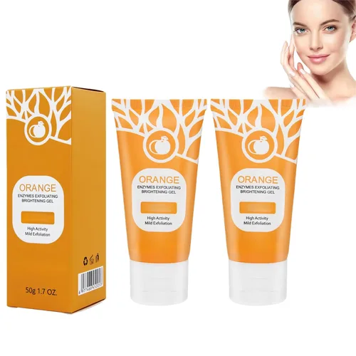 Vista 8 de Gel exfoliante naranja para rostro y cuerpo, exfoliante facial iluminador con aceite de jojoba, exfoliante suave para pieles sensibles, gel