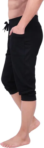 Vista 3 de HDE Pantalones cortos capri de yoga para hombre con bolsillos para correr