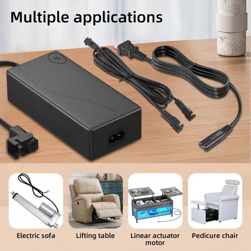 Vista 5 de Weilianda Fuente de alimentación reclinable de 3 piezas, repuesto de cable de alimentación reclinable, fuente de alimentación conmutada CA/CC