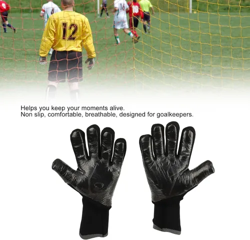 Vista 7 de 2pcs Soccer Goalie Gloves, Football Goalkeeper Gloves with Anti Slip Latex Palm and Extra Finger Protection, Breathable Mesh for Competitive Play