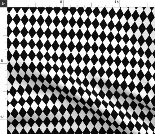 Vista 12 de Spoonflower Tela - Diamantes Negro Blanco Pequeño Diamante Cuadros Geométrico Impreso en Tela de Gasa Cuarto Grasa - Costura Ropa de Moda Vestidos