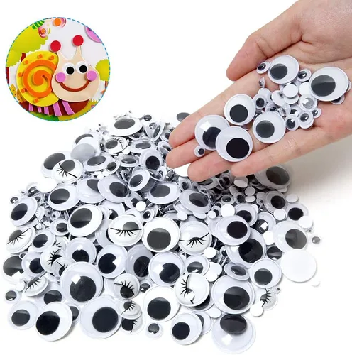 Vista 4 de 1210 piezas Googly Wiggle Eyes autoadhesivas, para manualidades, varios tamaños de 0.157 in a 0.984 in para bricolaje ZZYI