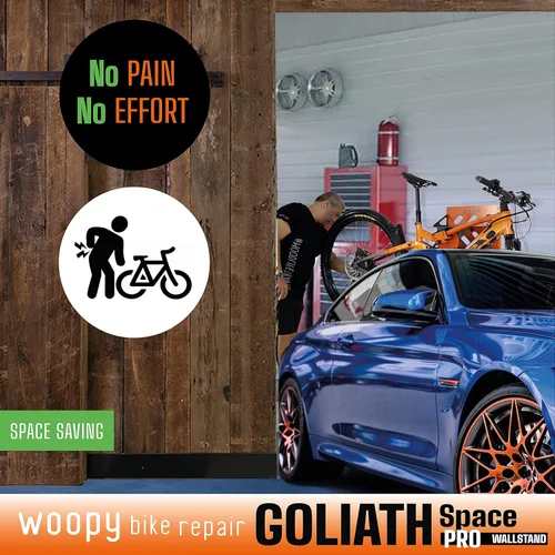 Vista 5 de WOOPY Soporte de pared para bicicleta - Soporte para bicicletas de almacenamiento para garaje o hogar - Soporte vertical para bicicletas