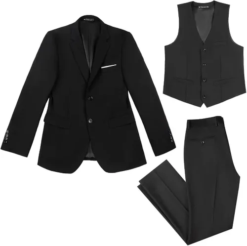 Vista 3 de Trajes de esmoquin para hombre, trajes de hombre para hombre, ajuste delgado, baile de graduación, boda, trajes de 3 piezas, blazer chaleco