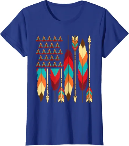 Vista 54 de Native American Bandera - Camiseta de veteranos indígenas del Mes del Orgullo, Negro, S