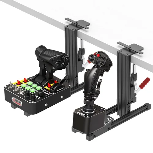 Vista 4 de YAARHEJ 2 Set The Desk Mount for The Flight Sim Game Joystick, Throttle and Hotas Systems Compatible with Logitech X56, X52, Thrustmaster T-Flight