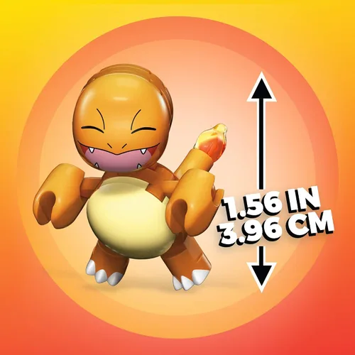 Vista 4 de Mega Construx GFC88 - Figura de Pokemon Charmander, multicolor