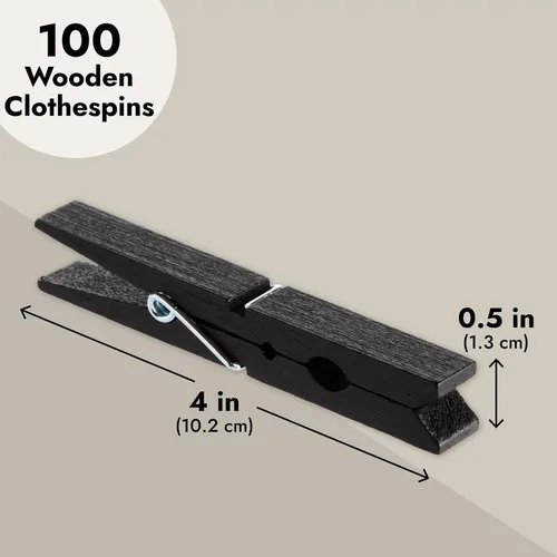 Vista 5 de Juvale Pinzas de madera para colgar y lavar ropa interior - Pinzas de madera para manualidades y clips de fotos - Fuerte agarre de resorte y mini
