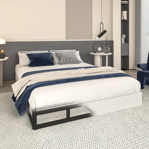 Vista 10 de Somier de 5 Pulgadas para Cama Individual, Base de Colchón Metálica Resistente con Funda de Tela, Montaje Fácil, Capacidad de 680 kg