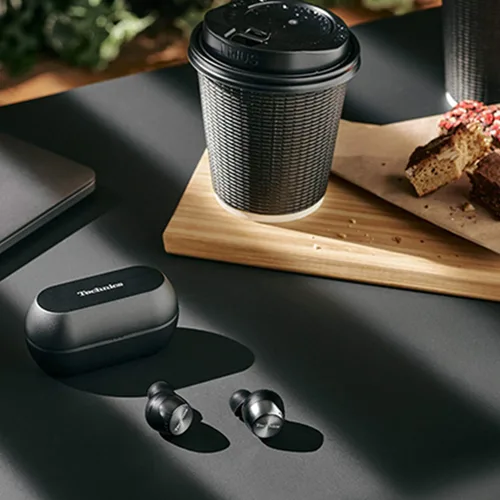 Vista 9 de Technics Auriculares inalámbricos verdaderos, auriculares Bluetooth, tecnología híbrida dual, sonido de alta fidelidad, diseño compacto, compatible