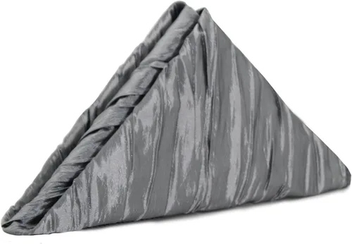 Vista 10 de Your Chair Covers - Paquete de 10 servilletas de tela de tafetán arrugadas de 20 pulgadas, color negro, de gran tamaño, dobladas y con dobladillo