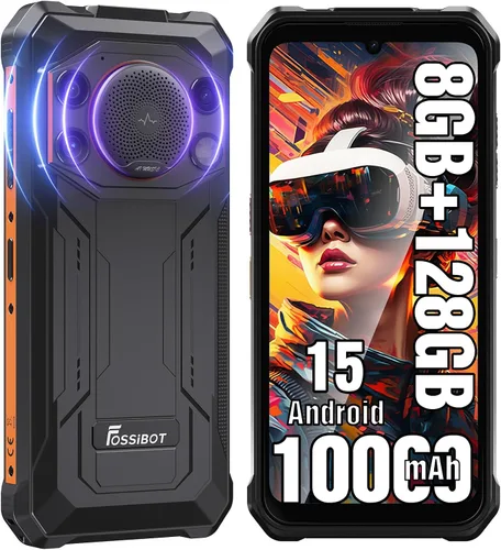 Vista 10 de FOSSIBOT F101P Teléfono de llamada resistente, Android 13 7GB+64 GB /1 TB Smartphone resistente 10600mAh teléfono desbloqueado 123dB teléfono