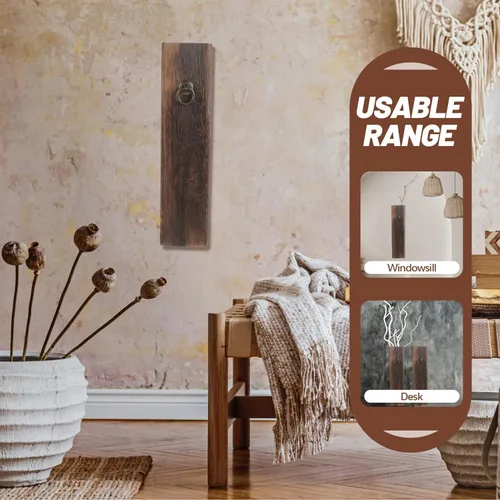Vista 7 de Jarrón de madera con bolsillo de pared de madera para flores secas y vegetación artificial, soporte para plantas de interior, maceta de bolsillo