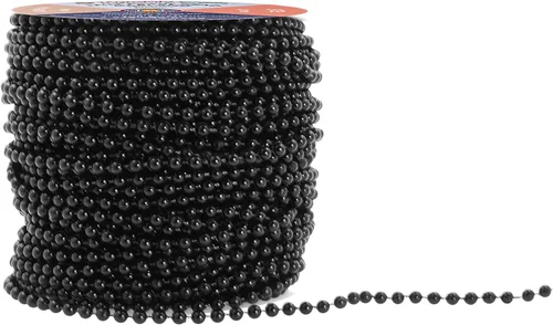 Vista 3 de Mandala Crafts Rollo de cadena de perlas negras de 0.157 pulgadas (0.157 in), guirnalda de perlas de 44 yardas para decoración de bodas, arreglos