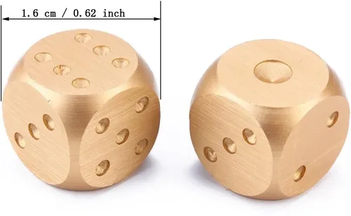 Vista 5 de eoocvt 5 en 1 Aleación de aluminio de precisión Metal sólido dados Poker Party Game Toy Portable Dice Hombre Novio Regalo - Cuadrado Oro