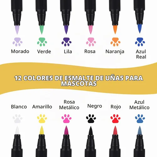 Vista 4 de Bolígrafos de esmalte de uñas para perros, secado rápido, 12