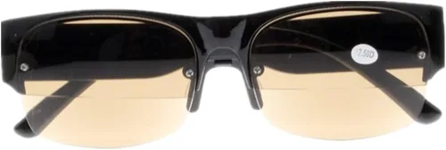 Vista 2 de Unbranded Gafas de sol bifocales unisex para lector de sol, lentes de lectura con marco semi-sin montura