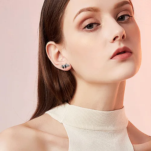 Vista 5 de Pendientes de animal de plata de ley 925 con diseño de pandakoalaperezoso, joyería de animales, regalo para mujeres y niñas, aretes hipoalergénicos