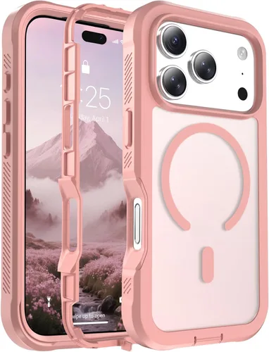Vista 95 de Funda magnética para iPhone 17, protección resistente, color blanco antiguo