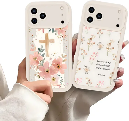 Vista 56 de Paquete de 2 fundas protectoras para iPhone 8 Plus/7 Plus de 5.5 pulgadas con collage de versículos bíblicos de Jesús para mujeres y niñas, diseño