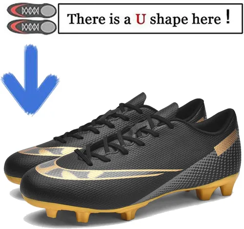 Vista 3 de Aiqzsh Zapatos deportivos de fútbol para hombre, zapatos de fútbol profesionales, transpirables, para deportes al aire libre, correr, competición