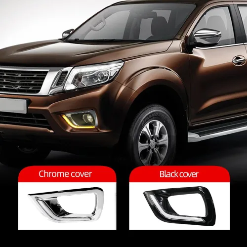 Vista 2 de BAKUGO 2 unids coche LED diurna luz de señal de giro DRL lámpara de niebla para Nissan Navara NP300 2015 2016 2017 2018 2019