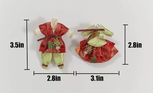 Vista 5 de DANAMI Accesorios coreanos tradicionales en miniatura Hanbok llavero, encanto