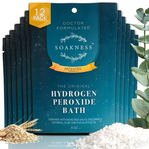 Vista 10 de Soakness Sales de baño de sal de Epsom con peróxido de hidrógeno, fabricado en Estados Unidos, sales de baño patentadas, recuperación muscular