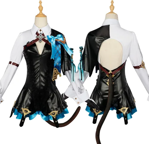 Vista 5 de Juego Genshin Impact Lynette Cosplay Ropa Halloween Juego de rol Lynette Vestidos Trajes