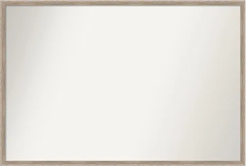 Vista 44 de Amanti Art Espejo de baño blanco para sobre el fregadero, 24 x 27 pulgadas, espejo de tocador rectangular con cuña de madera dura, marco de madera