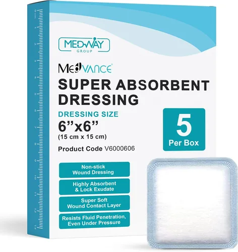 Vista 12 de MedVance Apósito súper absorbente, almohadillas no adhesivas para el cuidado de heridas, úlceras por presión y quemaduras de 1º/2º grado, absorción