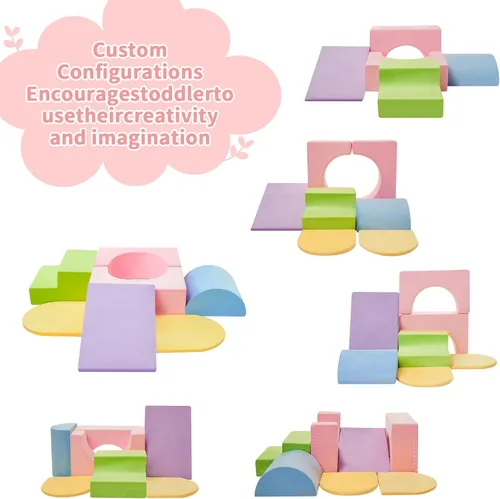 Vista 7 de IFNOW Juguetes de Escalada para Niños Pequeños de Interiores, Juego de 7 Piezas de Bloques de Escalada de Espuma para Niños Pequeños, Escalada